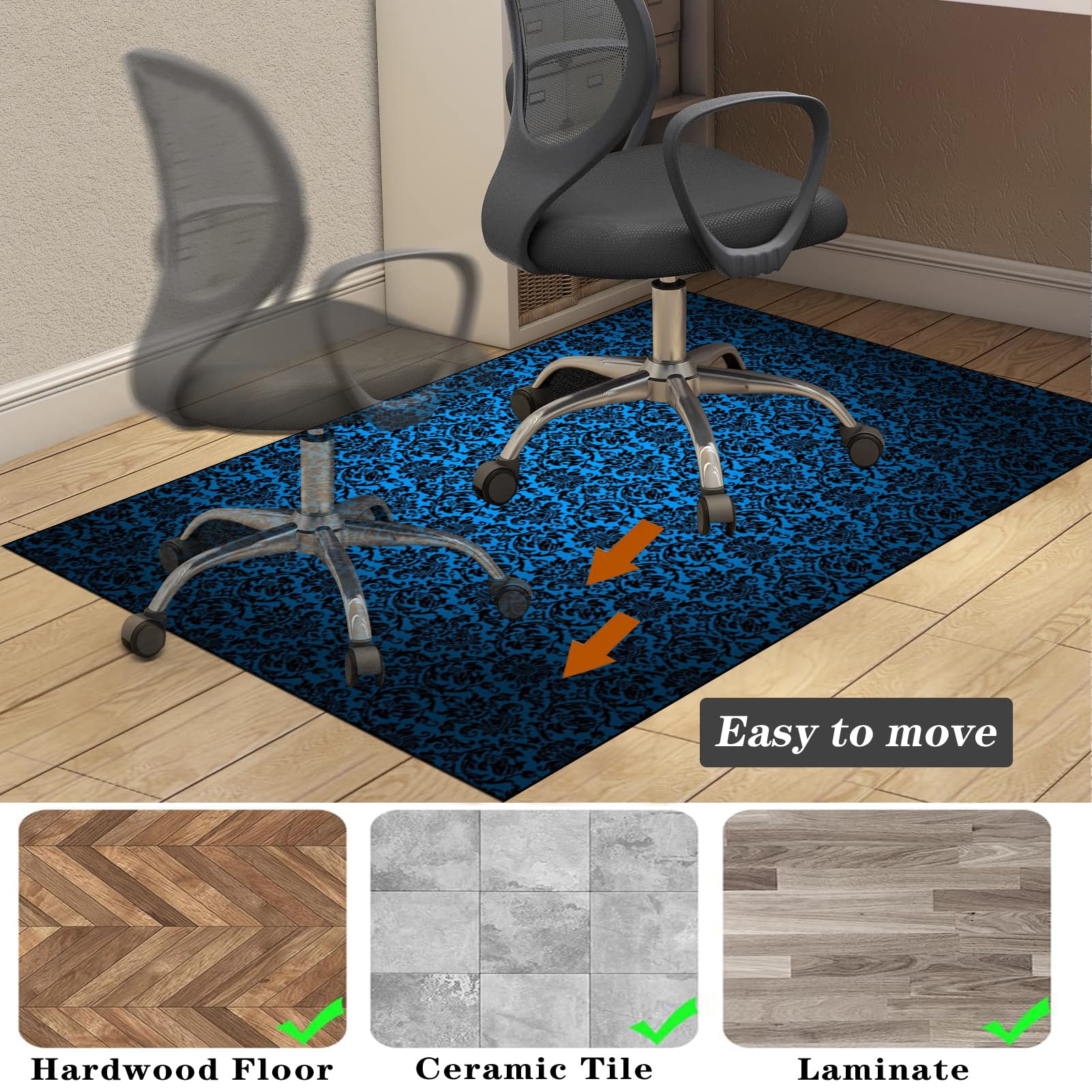 Dywan Krzesło Gaming Ochraniacz Podłogi Na Wózkach Inwalidzkich Biuro Biurko Gamer Mata 70 x 120 cm Mata ochronna Podłogi Biuro Mata podłogowa do twardych podłóg, Laminat