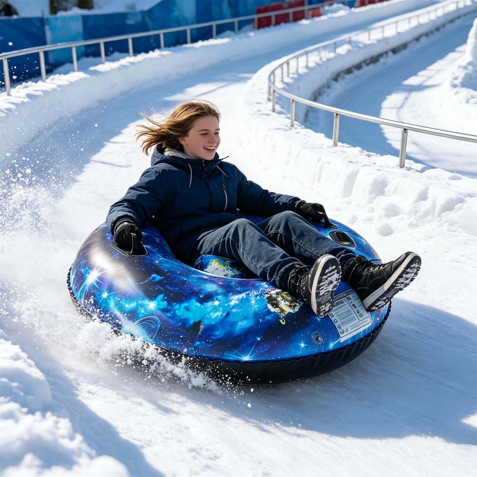 Snow Tube Giocattolo Invernale Gonfiabile 119 cm a Pareti Spesse con