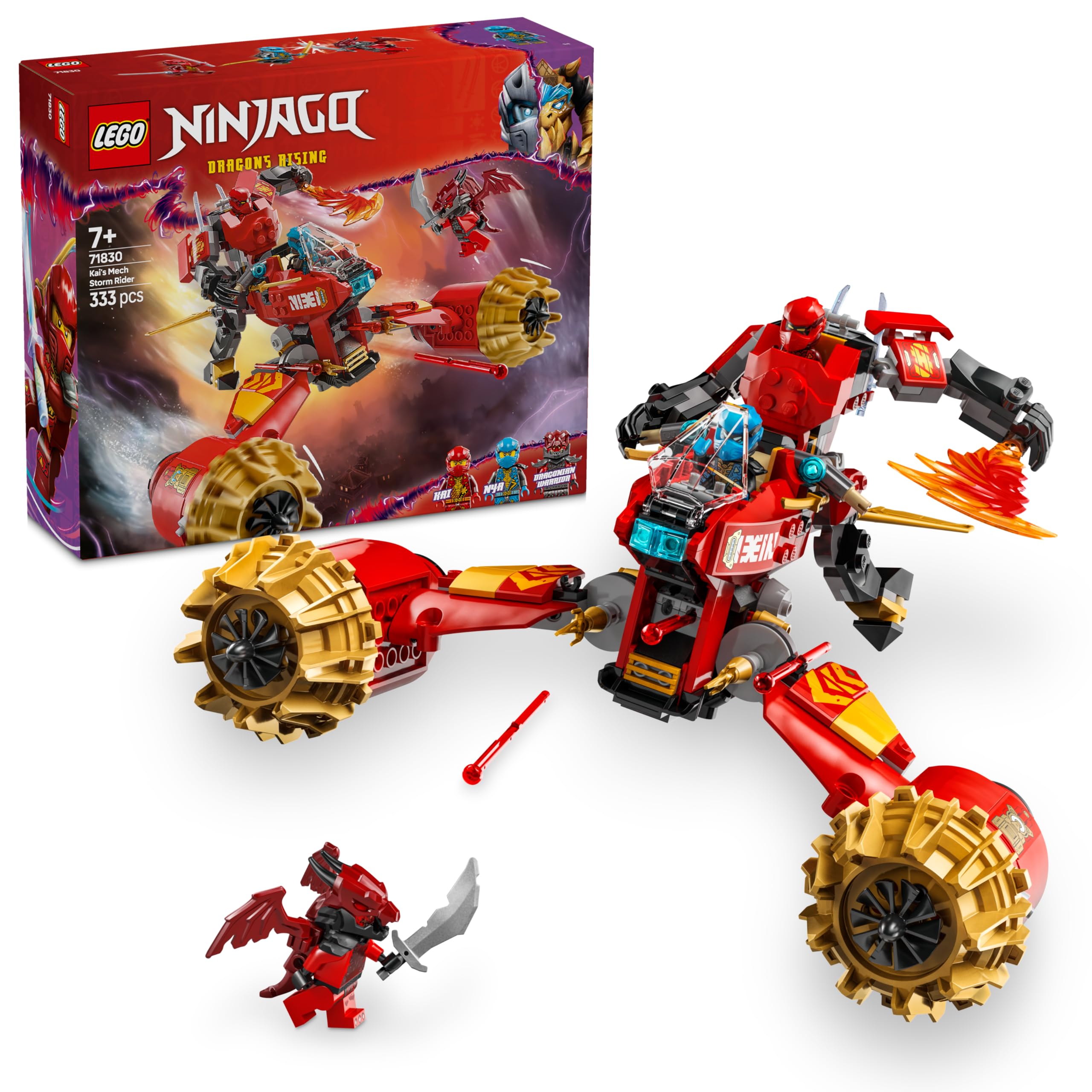 LEGO NINJAGO Kai's Mech Storm Rider Combo Ninja Toy 71830 Building
