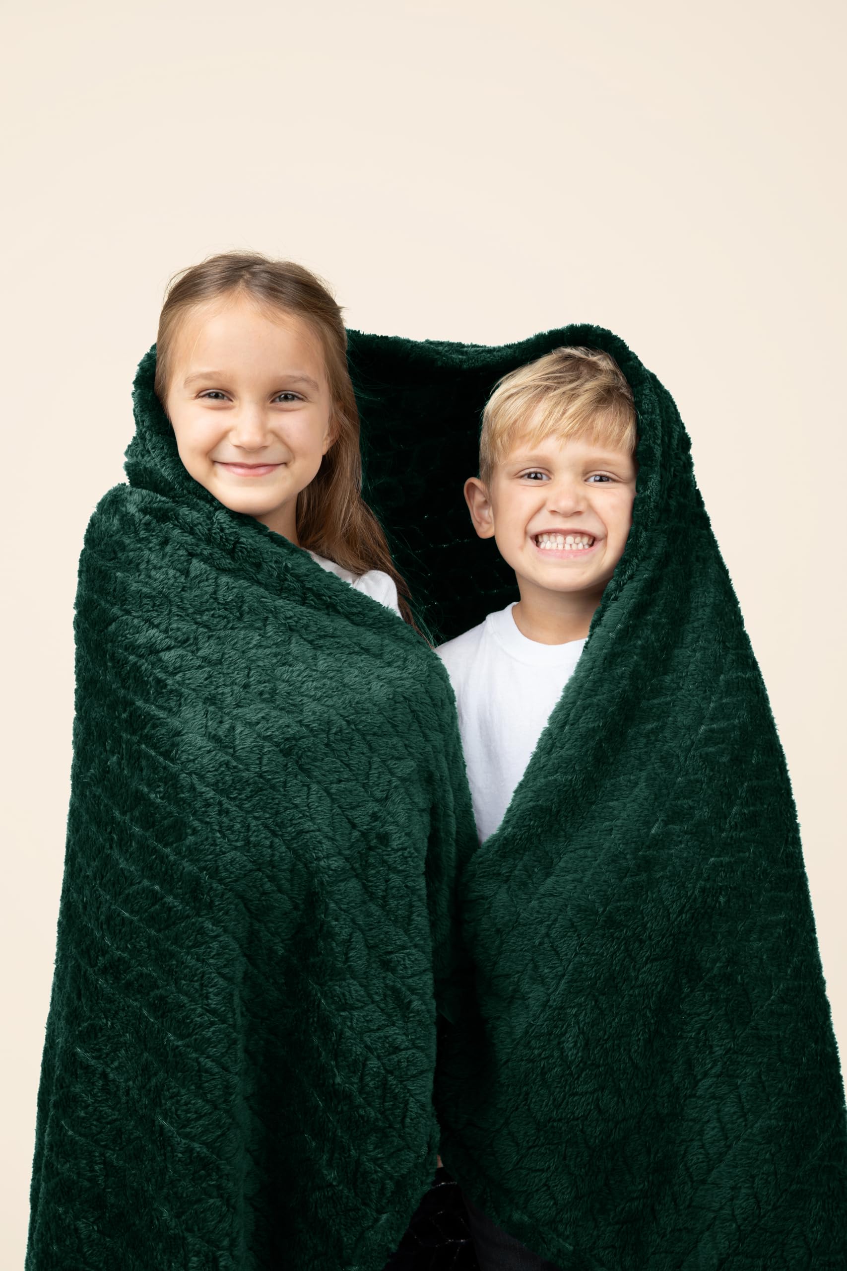 EverSnug Coperta da viaggio di alta qualità, morbida coperta 2 in 1, con federa morbida, custodia per bagaglio a mano e clip per zaino (verde foresta)