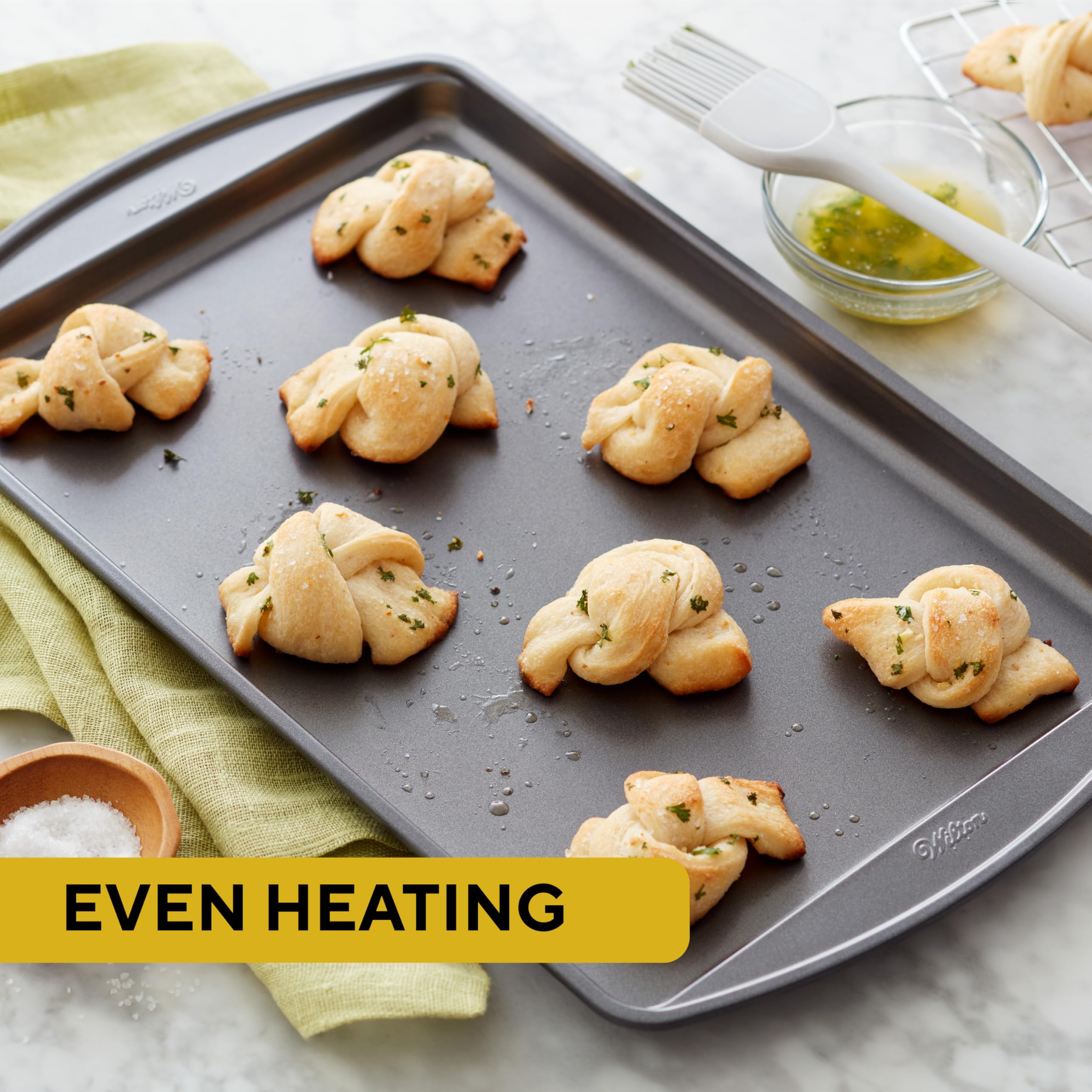 Wilton Perfect Results Premium Non-Stick Bakeware Cookie Baking Sheets Set, 2-Piece, Steel