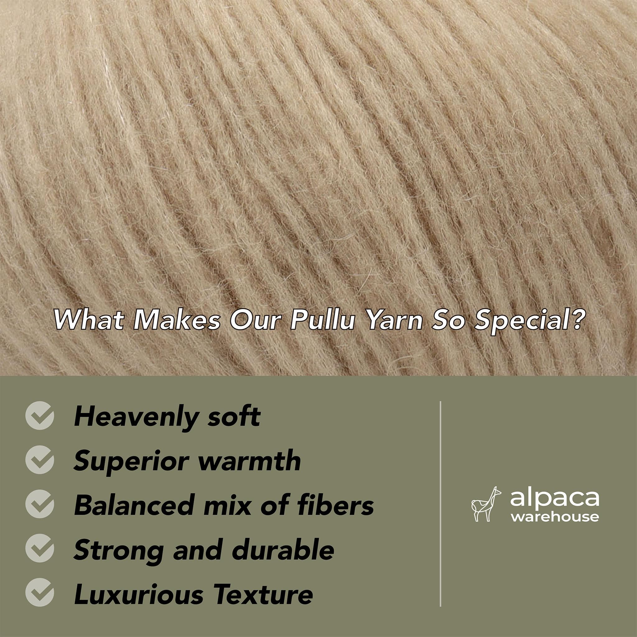 Pullu Baby-Alpaka-Merinowolle, Set mit 3 Knäueln (150 g) Kammgewicht, direkt aus Peru, himmlisch weich und perfekt zum Stricken und Häkeln (Mandel-Latte)
