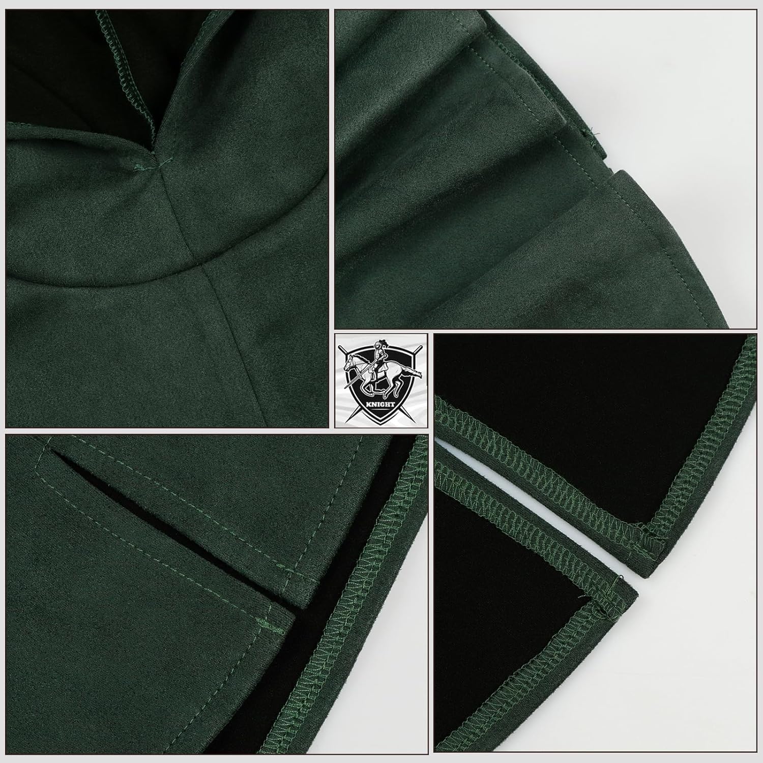 L'VOW Medieval Hooded Cape Renaissance Cowl Short Cape with Hood for Women Men Halloween Cosplay Costume - Image 7