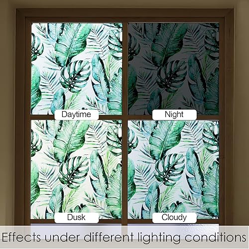 Vista 18 de DKTIE Película decorativa de vinilo para ventana de adherencia estática, película de privacidad no adhesiva con kit de instalación, tecnología