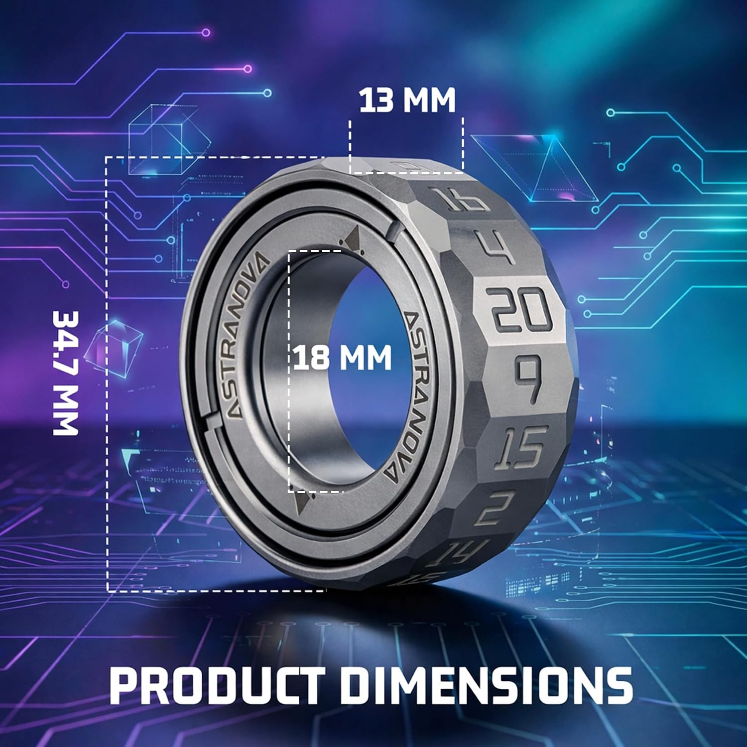 Unique CNC Machined Metal D20 Dice Spinner| 20-Sided Dice for Tabletop RPG, Dungeons & Dragons, Board Games | EDC Fidget for Adults, Men & Women | Unique Gift for Gamer (Stainless Steel)