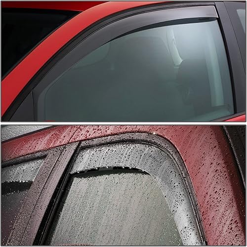 Miniatura 3 de DNA MOTORING WVS-T2-0153 Deflector de ventana de ventilación deflector de lluvia y sol, humo oscuro, 4 piezas