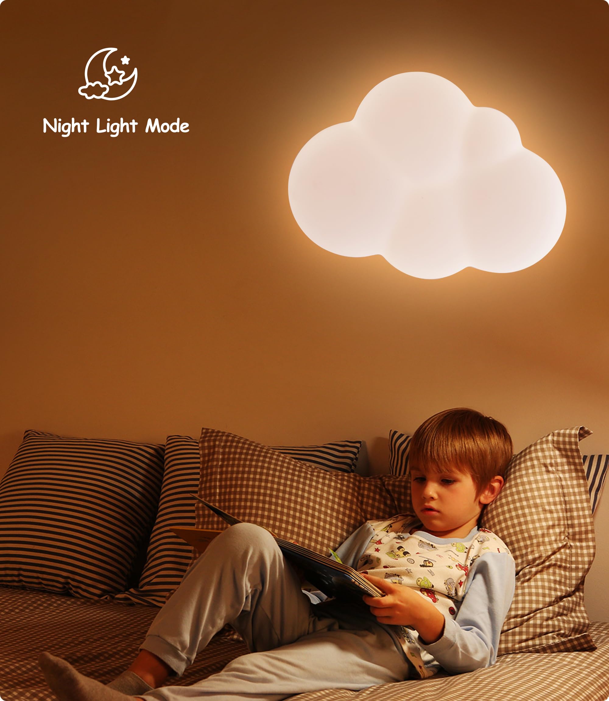 YUEEU Plafoniera Cameretta Bambini Lampadario 30CM Nuvola Cameretta Plafoniera Led Soffitto Dimmerabile Telecomando 3000-6000K, Lampade a Soffitto Cameretta Bambina camera da letto 32W