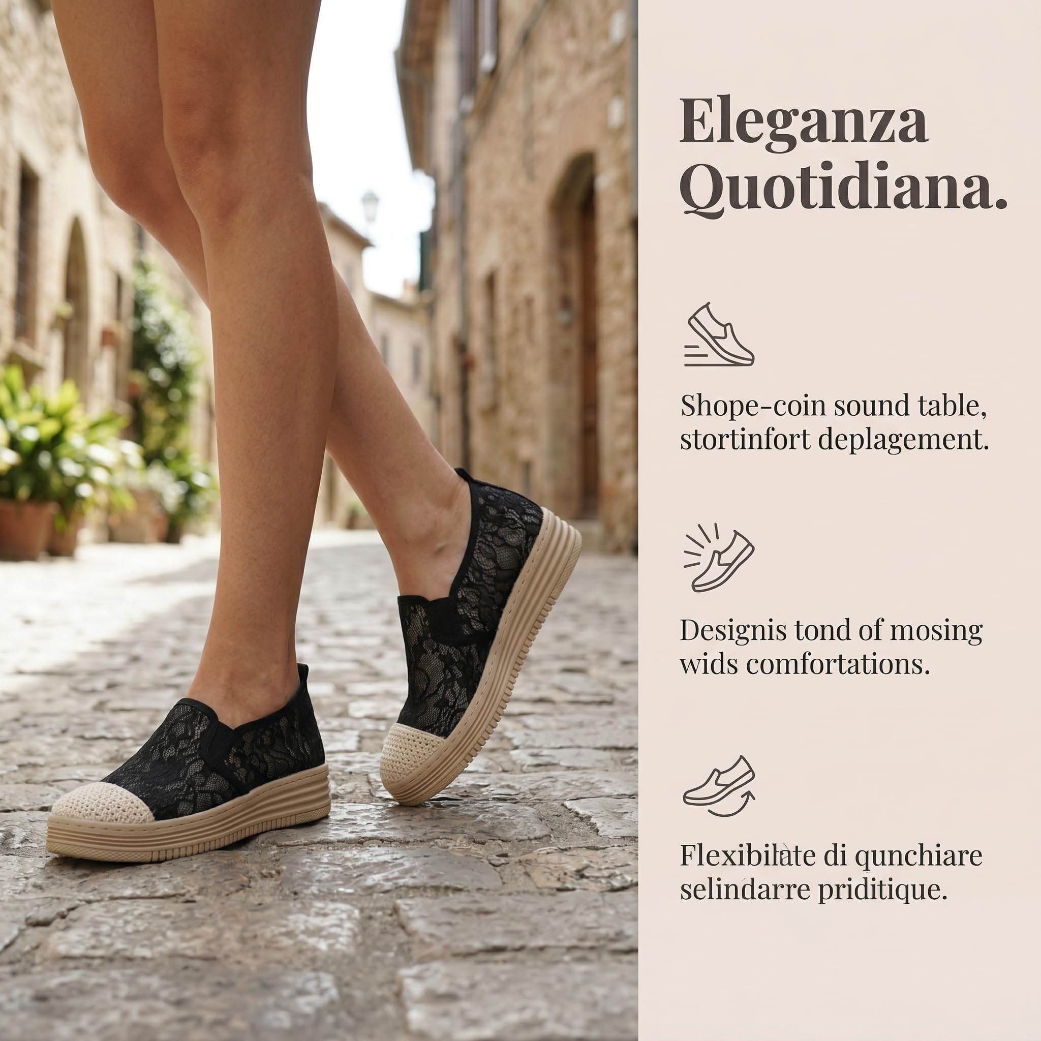 GLAMORA Mocassini Donna Espadrillas Ballerine Slip On Traforate Pizzo Traspiranti Leggeri Elastico Senza Lacci Punta Rinforzata Suola Antiscivolo Comode Scarpe Estate