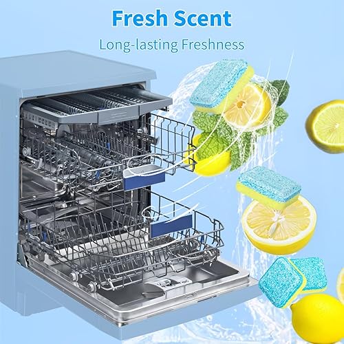 Miniatura 3 de Tabletas limpiadoras y desodorizantes para lavavajillas  Paquete de 24 potentes cápsulas descalcificantes y refrescantes, limpieza profunda para