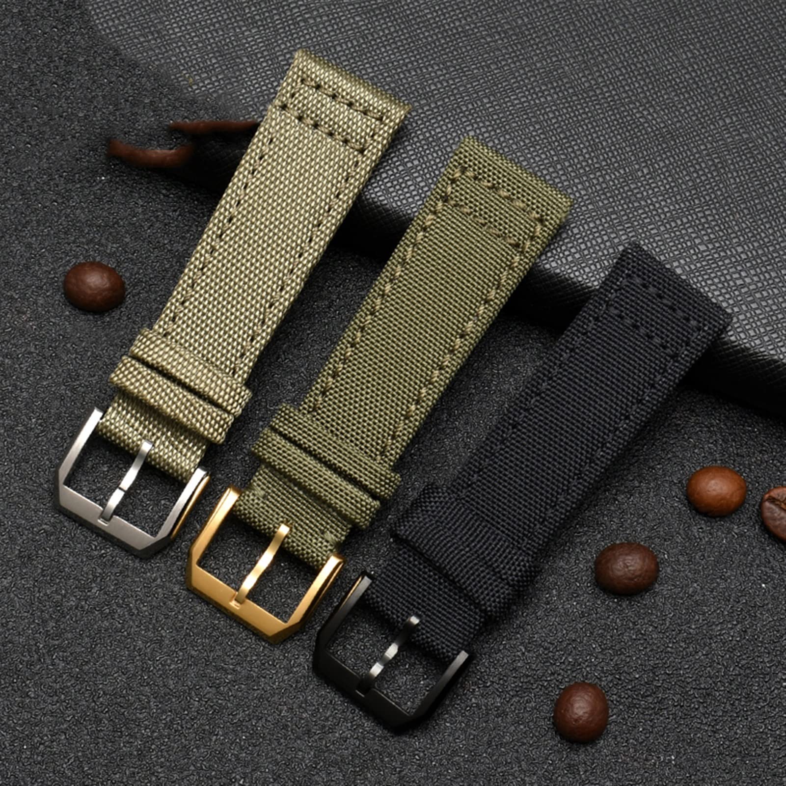 Für Pilot Timezone TopGun Strap Grün Schwarz Gürtel Armbanduhr Straps 20mm 21mm 22mm Nylon Canvas Stoff Uhrenarmband