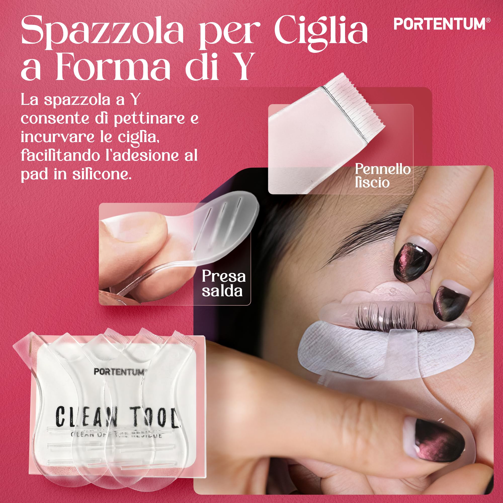 PORTENTUM Kit Laminazione Ciglia Aggiornato 2026, Kit Professionale Semipermanente Per Ciglia Arricciate Adatto Per Uso Domestico e Salone