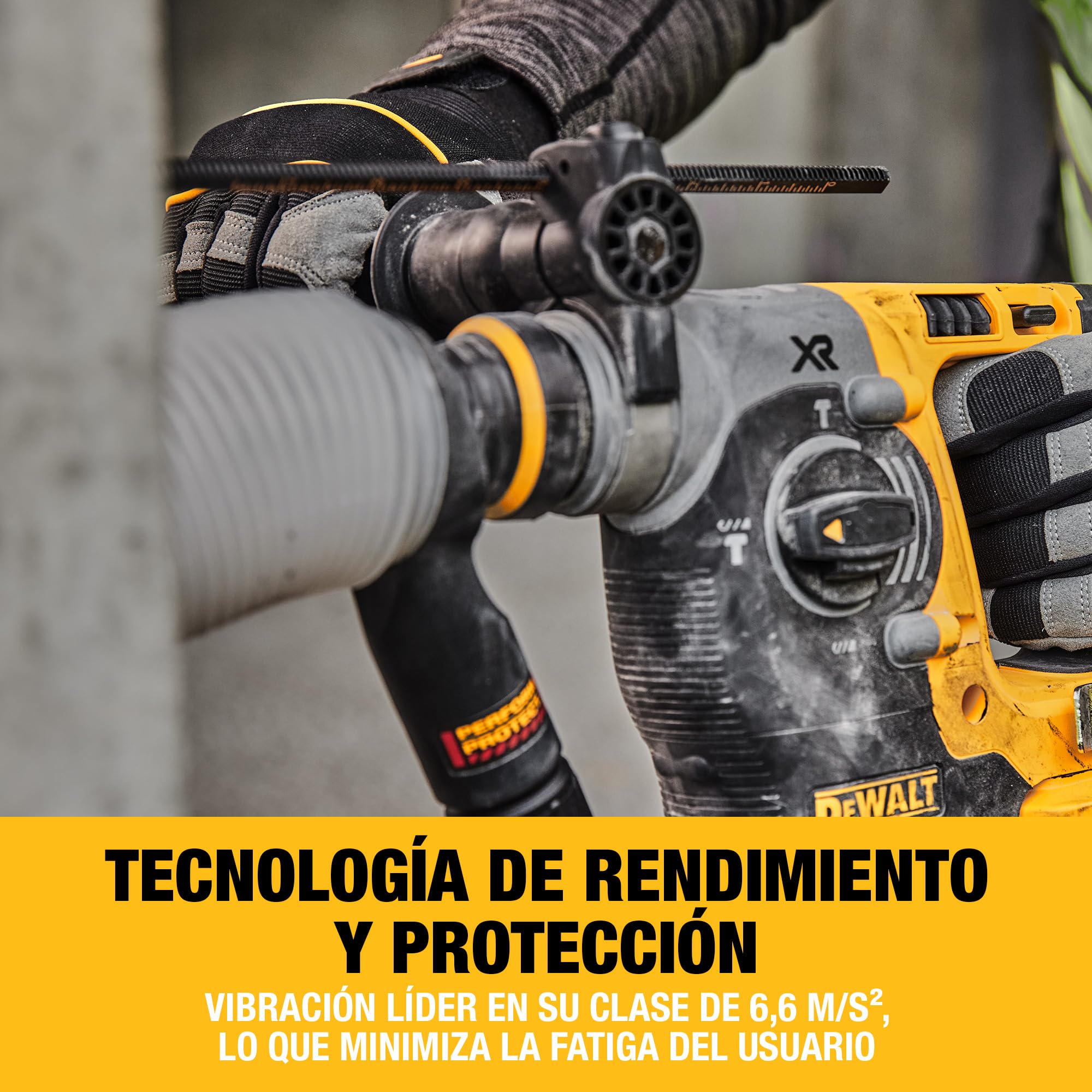 DEWALT Taladro Percutor SDS-Plus sin escobillas XR 18V de 24 mm con 2 baterías de 5Ah, cargador multi-voltaje XR y caja de herramientas resistente TSTAK, DCH273P2T-QW.