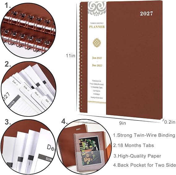 2027 Monthly Planner - 2027 Planner, Jan 2027 - DEC 2027, 8.5 x 11