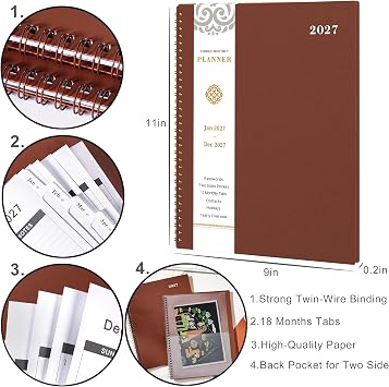 2027 Monthly Planner - 2027 Planner, Jan 2027 - DEC 2027, 8.5 x 11