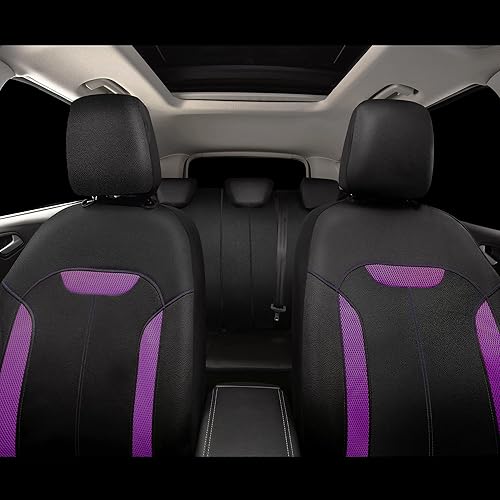 Miniatura 3 de CAR PASS Juego completo de fundas de asiento de automóvil transpirables de malla de aire 3D y tela, ajuste universal para el 95% de los automóviles,