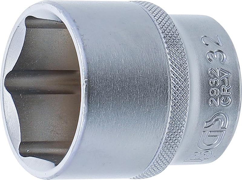Soquete sextavado BGS 2932 Pro Torque em aço cromo-vanádio, acionamento de 12,7 mm (1/2 pol.), 32 mm, 1 peça