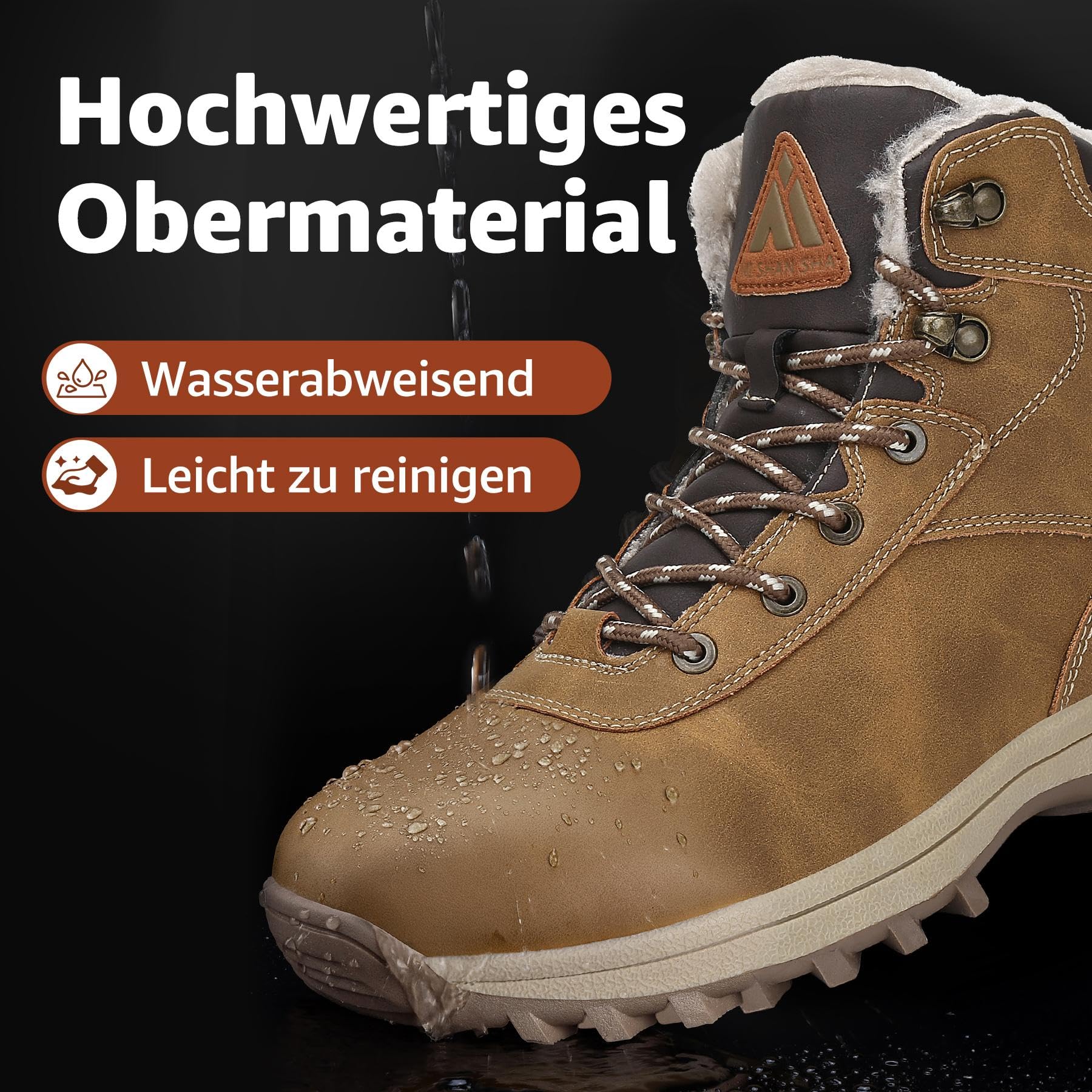 Mishansha Uomo Scarpe Invernali Donna Stivali da Neve Calda Impermeabili Outdoor Sneakers da Trekking Taglia 36-48 EU