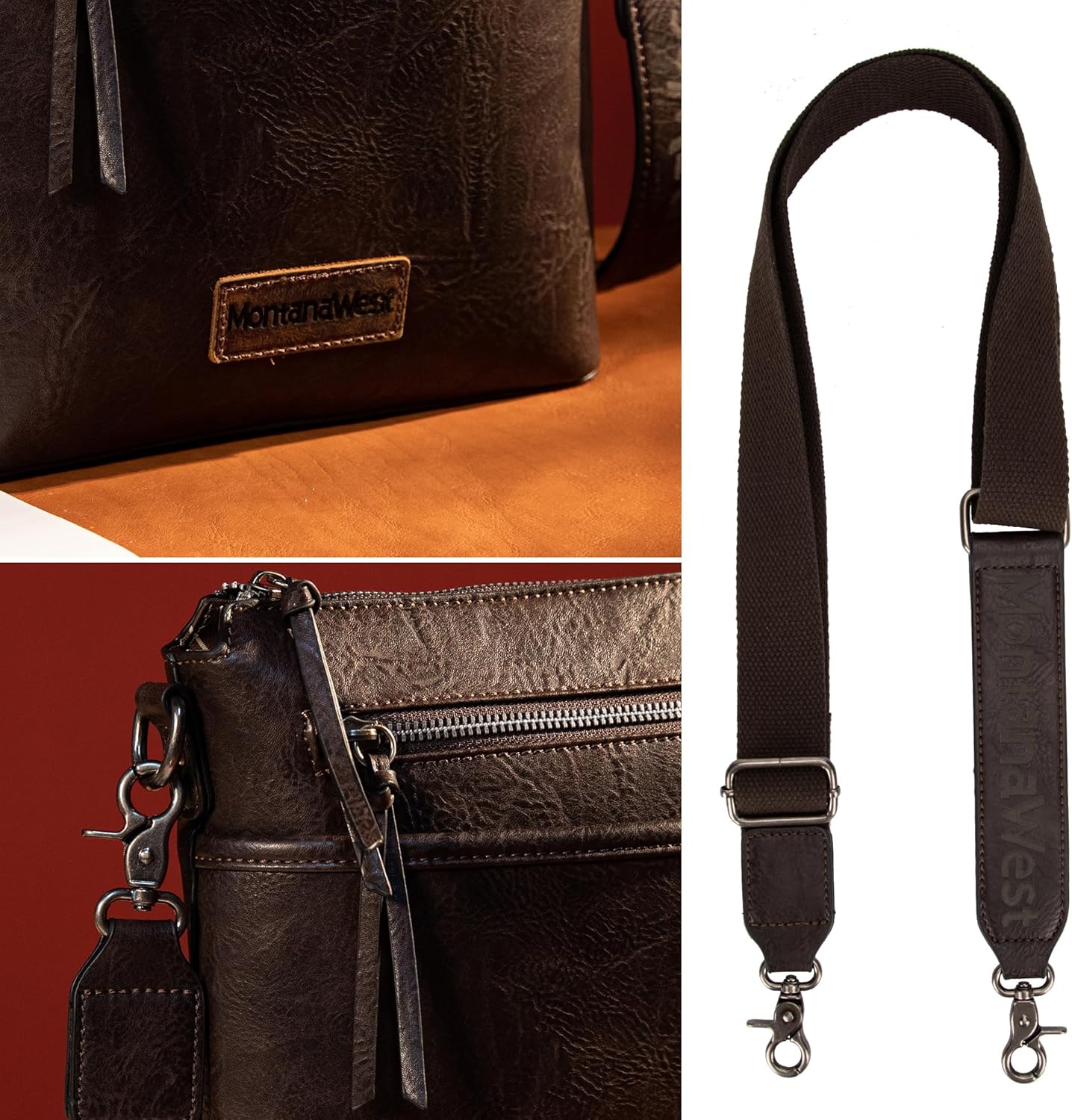 Montana West Crossbody Bag for Women Multi Pocket Cross Body Bag Purses with Guitar Strap - Image 4