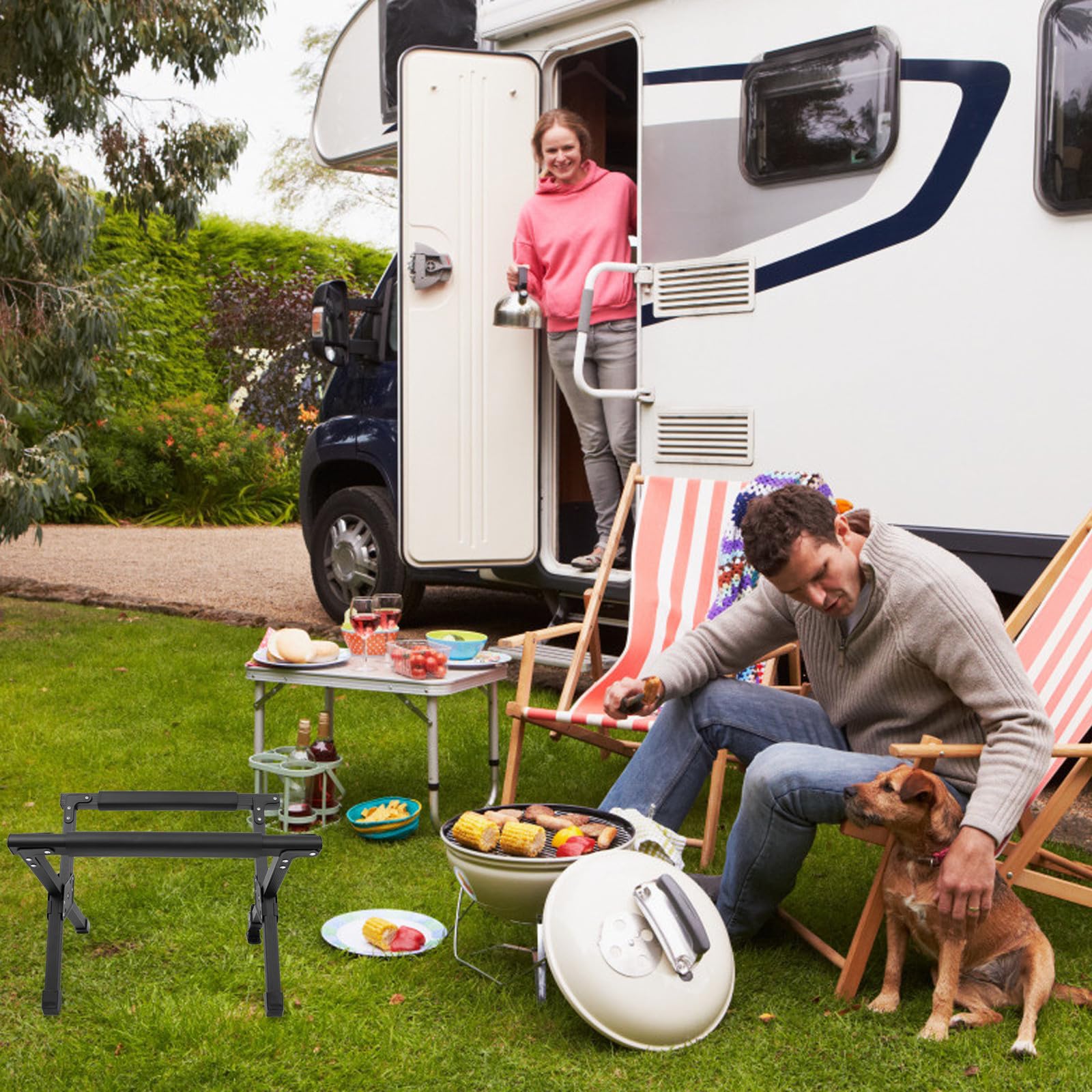Totority Verstellbarer Klappbarer Eisboxgestell Halterungsrahmen Gestell aus Aluminiumlegierung für Camping und Wanderausrüstung mit Sommeratmosphäre und Portablem Zufälliger Stil