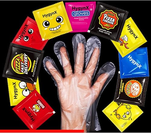 Miniatura 8 de HYGYNX Disposable Table Top Poly Gloves, Individually Wrapped Gloves Food Handling Gloves, Dining Gloves
