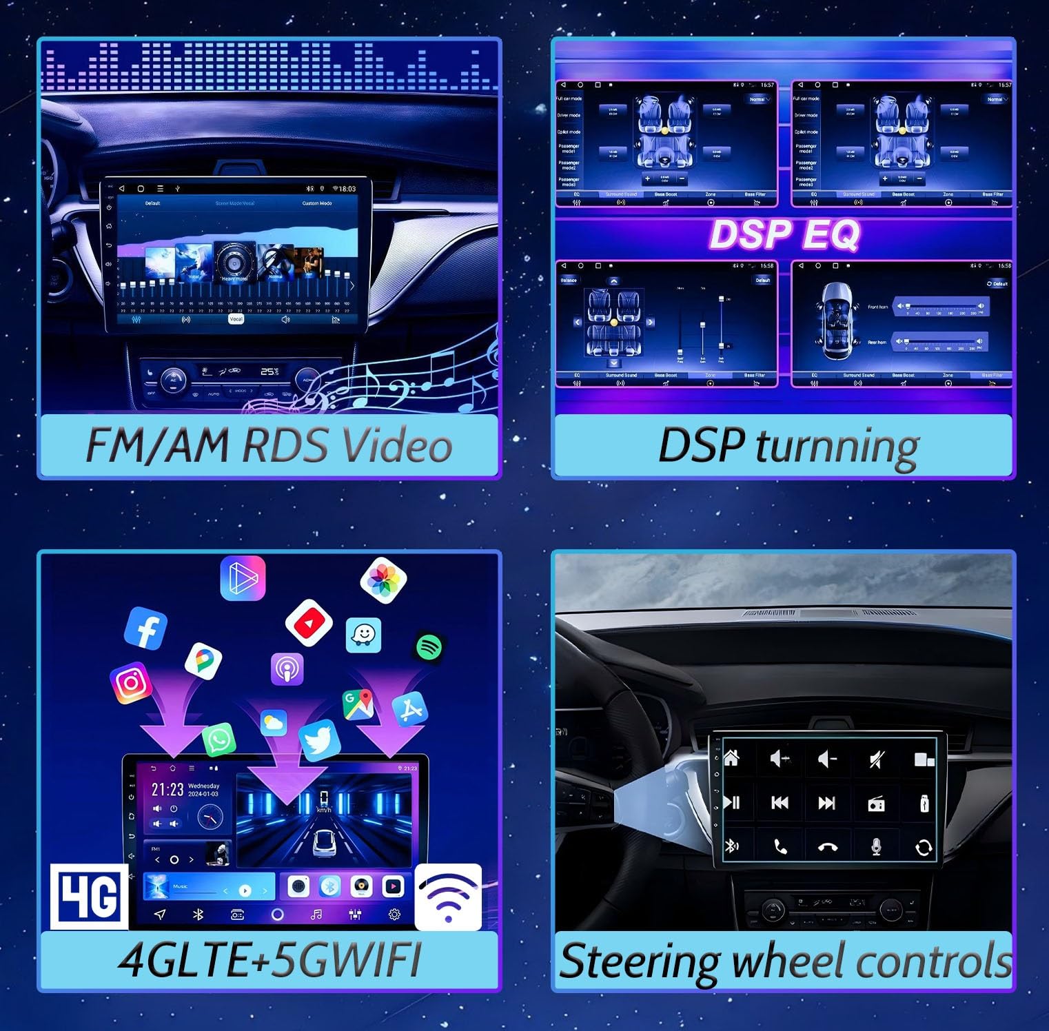 Radio Samochodowe Double DIN 2K z Ekranem Dotykowym dla Nissan Terra Xterra 2018-2022 Radio Samochodowe Multimedialne/CarPlay/Android/Bluetooth/GPS/FM/AM/RDS/DSP/WIFI/4GLTE/ADAS DVR(C30Pro)