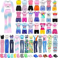 BARWA 30PCS Doll Clothes & Accessories for 11.5" Girl Dolls - Casual Sport Outfits, Pajamas, Tops, Pants, Shorts & Shoes