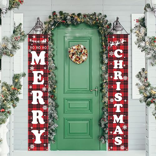 Miniatura 6 de Decoración de Navidad para interiores y exteriores, cartel de Feliz Navidad, patio, porche, puerta, puerta, hogar, Navidad, decoración de pared