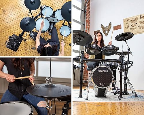 Miniatura 7 de Roland V-Drums TD-07DMK - Juego de batería electrónica con bolsa para baqueta, cable de audio de 0.138 in, 3 pares de baquetas y paño de pulido de