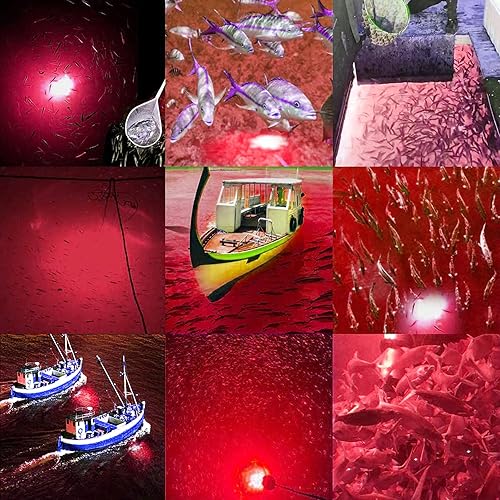 Miniatura 18 de Samdo IP68 Lámpara LED submarina de 12V para pesca, 1080 lúmenes, luz nocturna para barco, pesca de 8W Verde