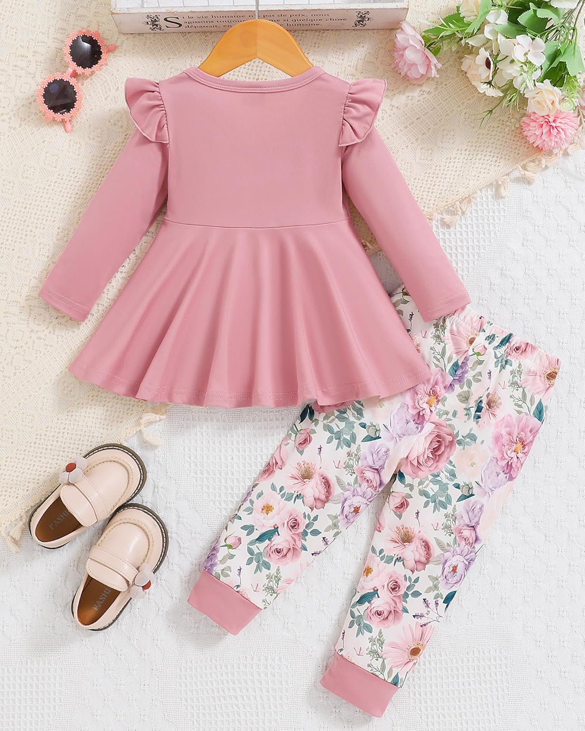 Baby Girl Clothes Toddler Girl Outfits Fall Winter Ruffle Shirt Pants Cute Infant Clothing Set for Little Girl - Image 3