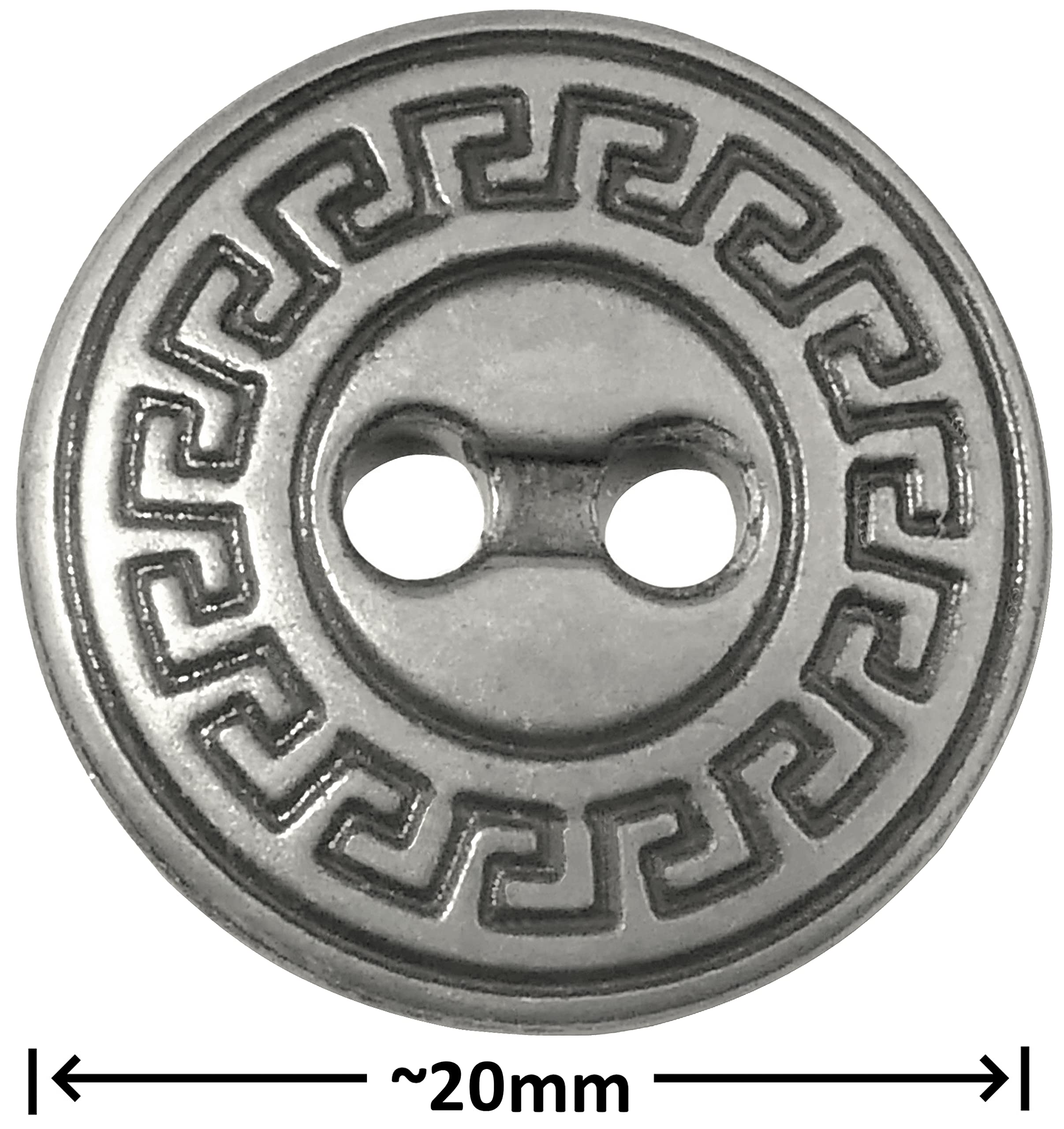 10 Boutons à Coudre Métalliques AERZETIX - Ø20 Mm 2 Trou Gris - Mercerie Couture Jeans Artisanat