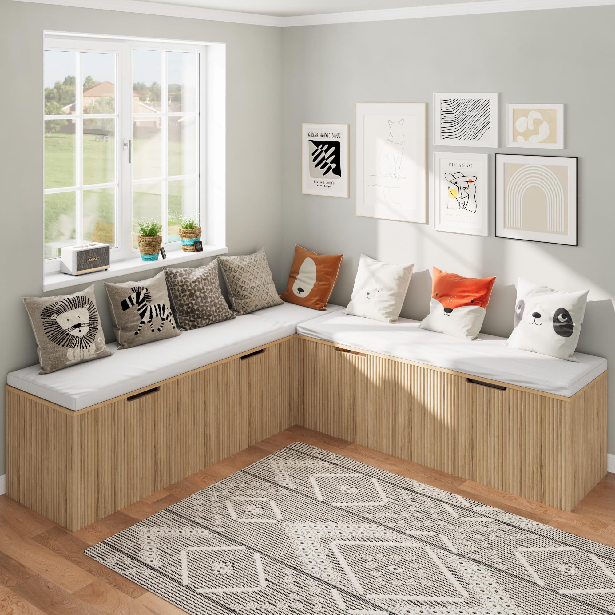 Bobve L-Shape Bench with Cushion