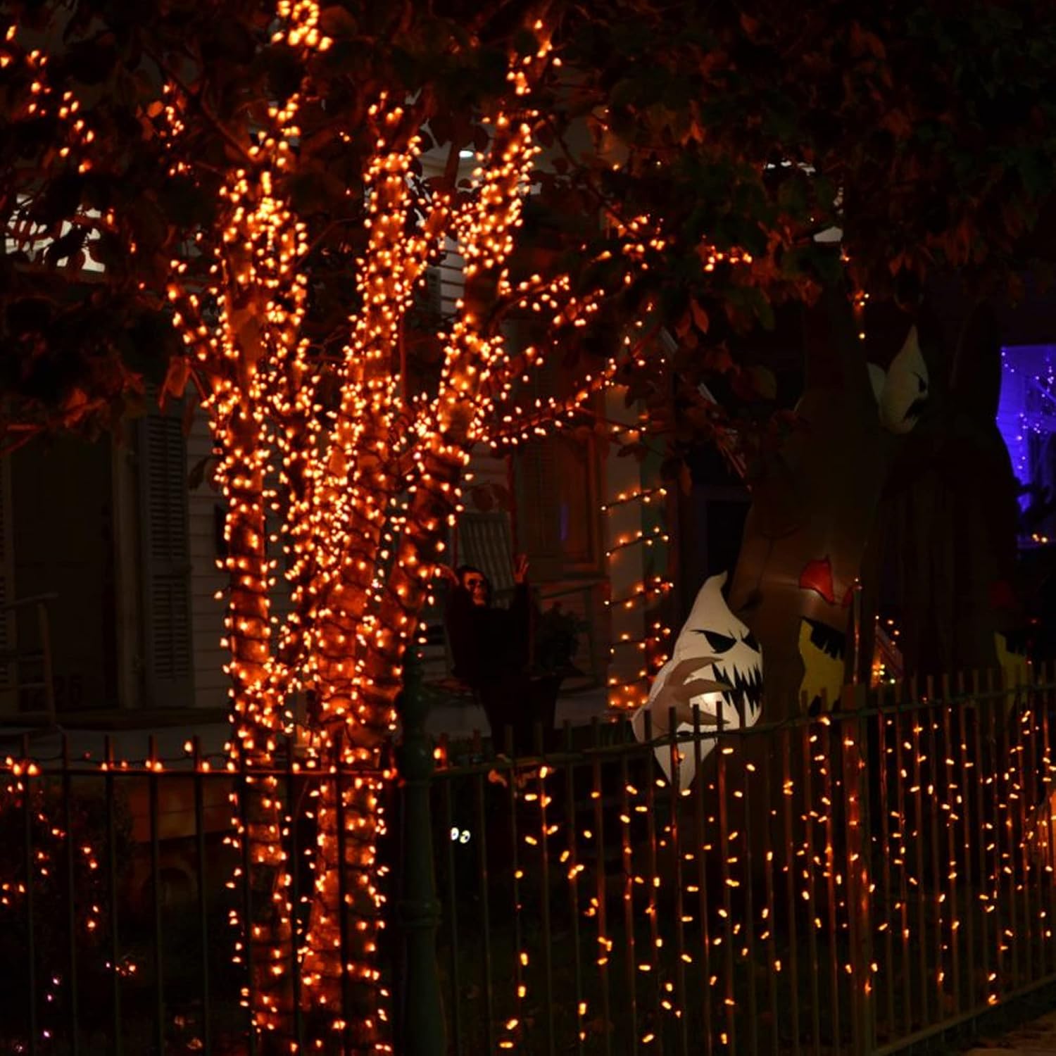 Dazzle Bright Halloween Fairy String Lights, Total 40FT 120LED Copper Wire Battery Operated Waterproof Lights, Halloween Decorations for Indoor Home Outdoor Garden Patio Yard Party Decor (Orange) image 3