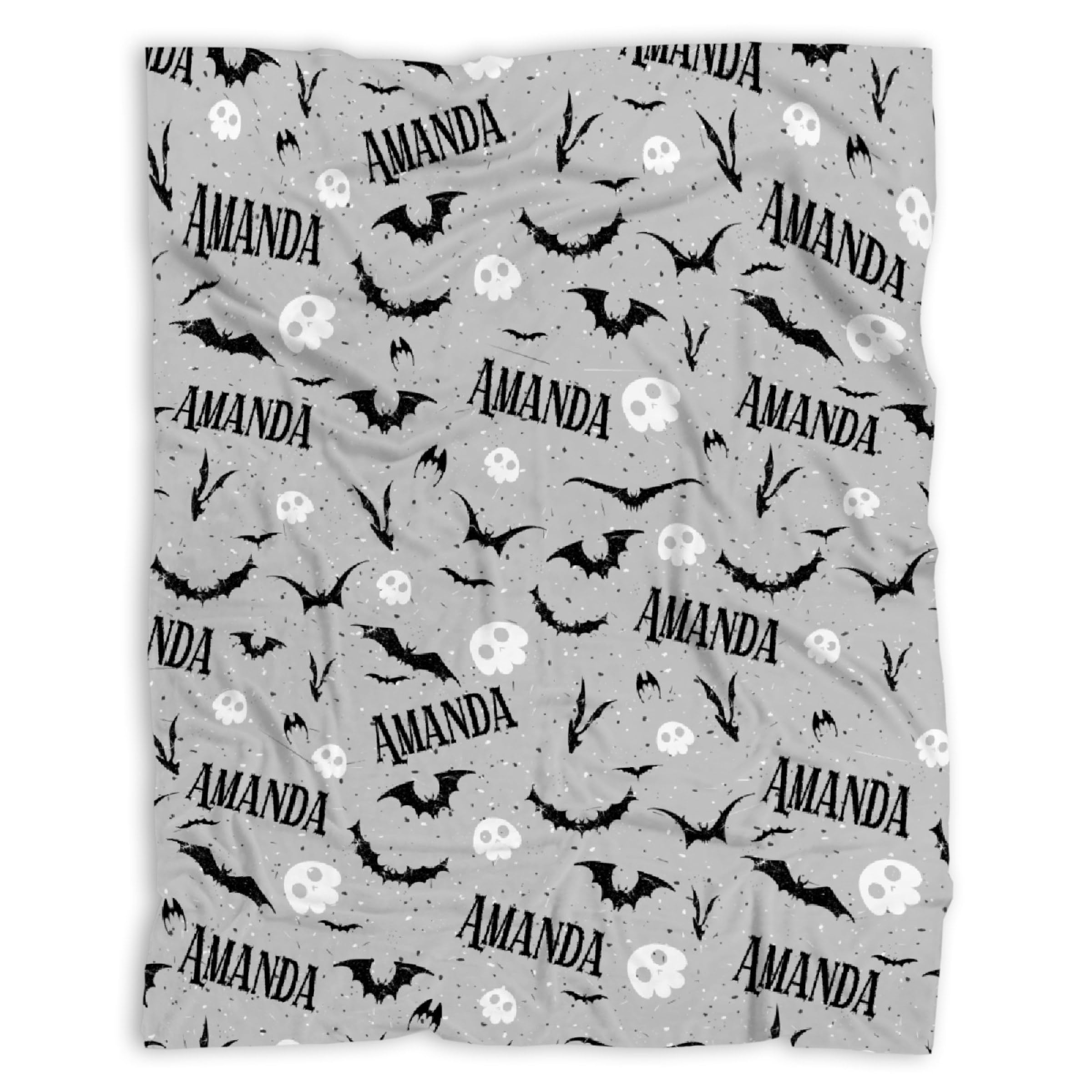 Personalized Halloween Blanket Custom Bat Blanket for Kid,40x30in