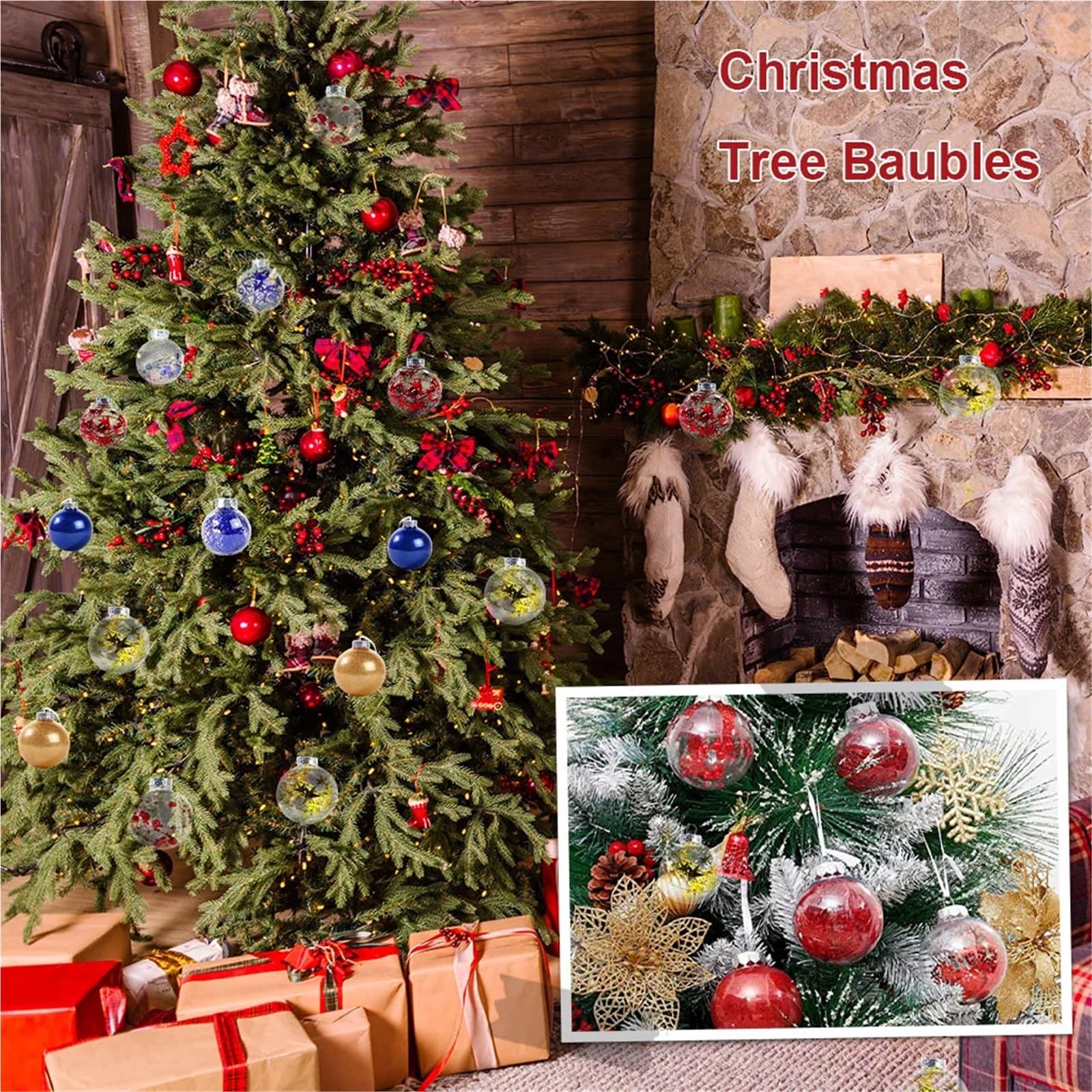 Weihnachtsdeko,Christmas Decorations 24 Stück Weihnachtskugeln, Christbaumkugeln, Dekoration for Hochzeit, Bauernhaus, Schlafzimmer(A)