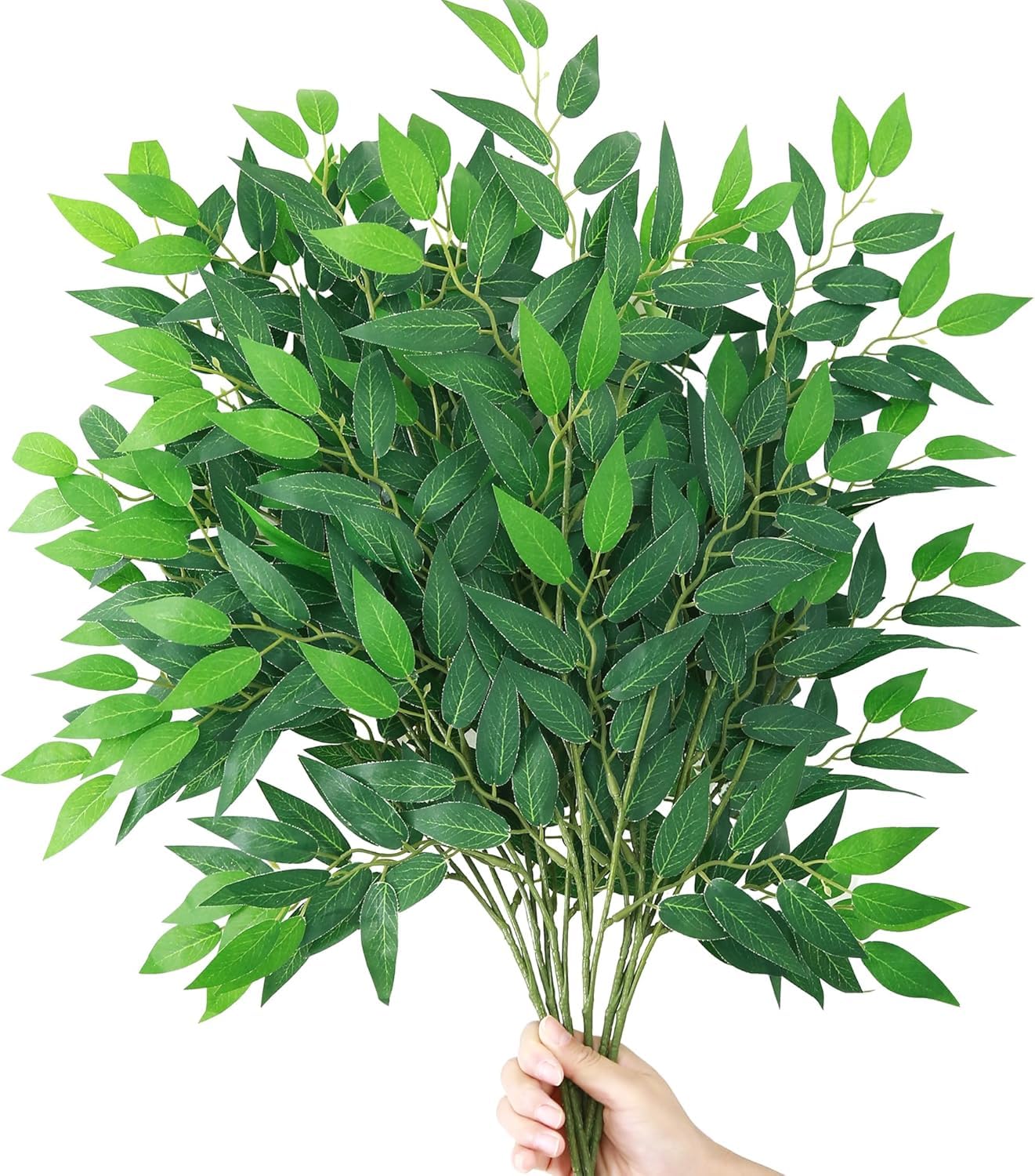 Sunscreen 3pcs Italian Ruscus Greenery Stems, 27.6in Artificial Green Leaf Garland Vines Hanging Spray for Wedding Arch Bouquet Filler Table Centerpieces Home Decor