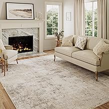 HUGEAR Washable Rugs Area Rug 180 x 270 cm Beige Grey Modern Abstract Living Room Bedroom Rug Large Non-Slip Short Pile Soft Rugs for Living Room Carpet for Dining Room Office