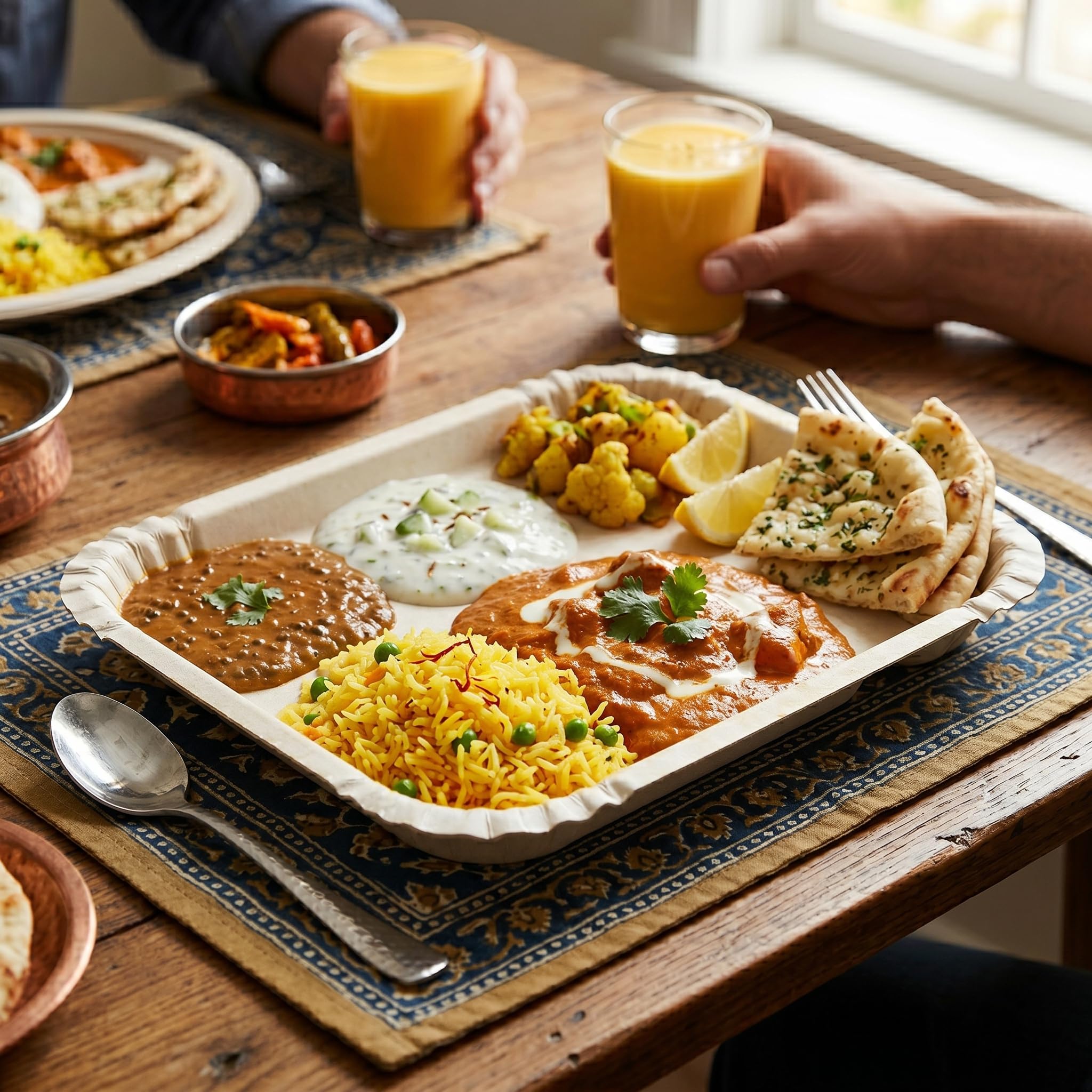 Eco Mary Disposable Paper Plates | 11×9 Inch - Pack of 50 | Rectangular Eco-Friendly Disposable Plates Big Size for Snacking & Everyday Use | Perfect for Parties, Picnics & Festive Occasions 2