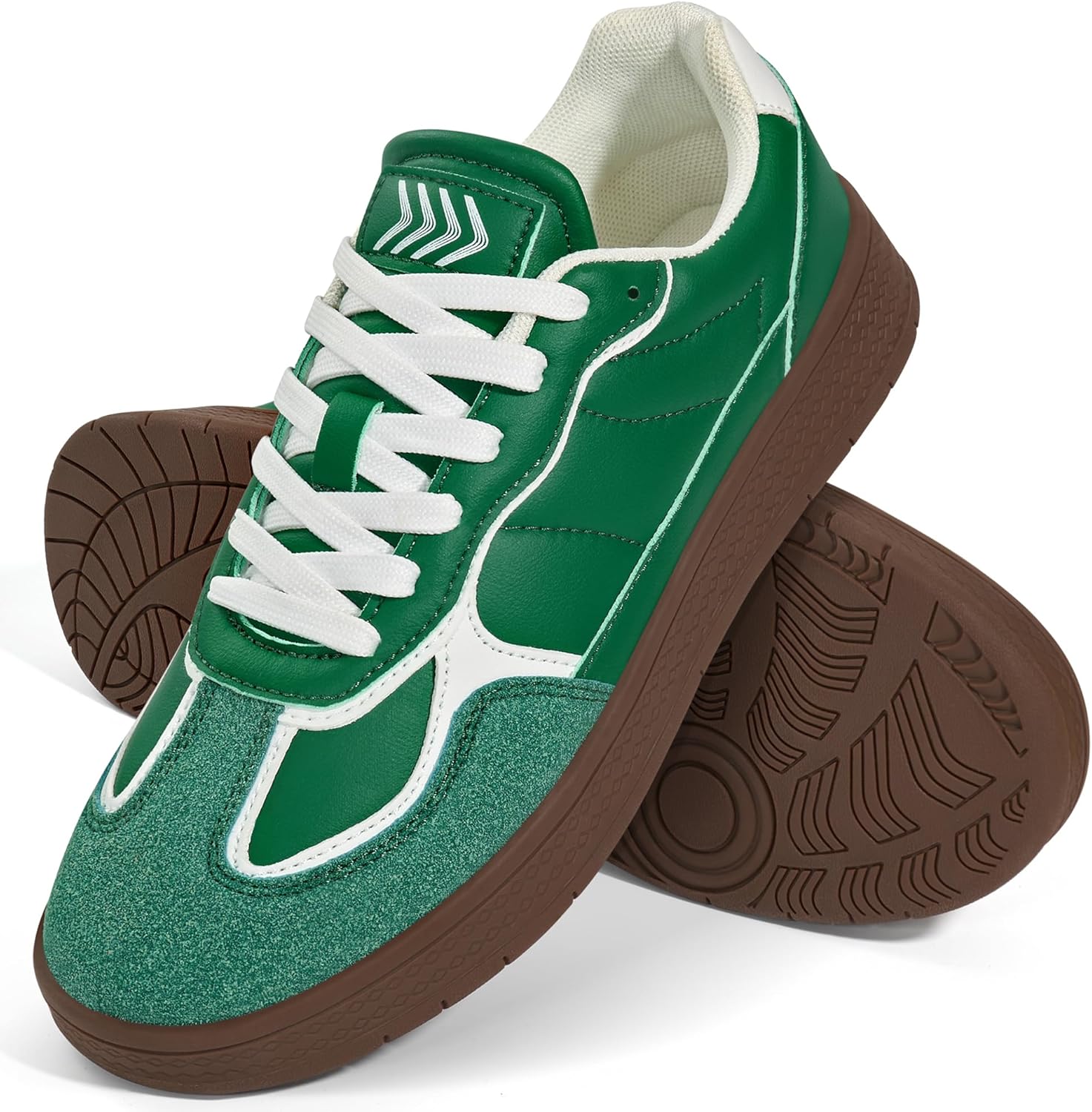 Womens Fashion Sneakers Comfortable Lace Up Walking Shoes Classic Casual Retro Gum Sole Non Slip Trainers