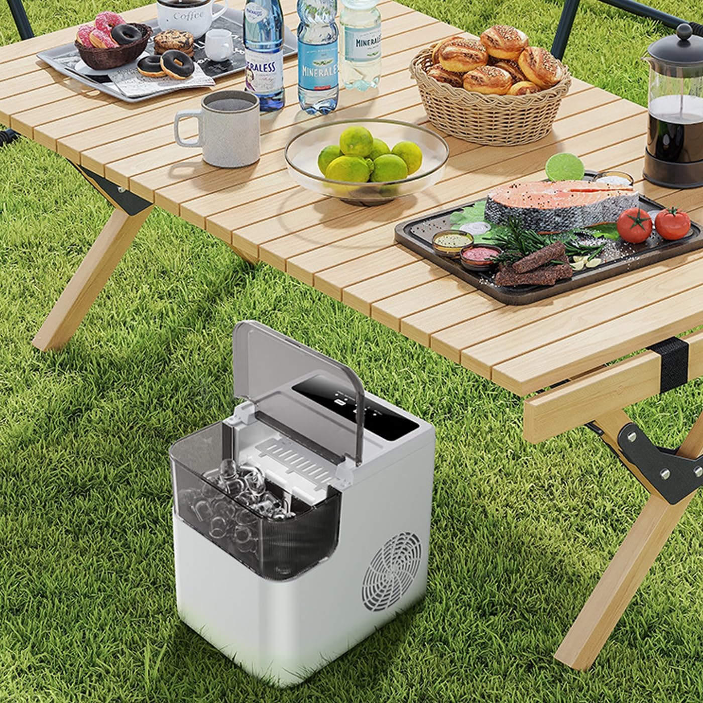 Macchina per Produttore di Ghiaccio per controsoffitto - 12 kg/26 libbre al Giorno, 2 Dimensioni di Ghiaccio Proiettile, stoccaggio da 500 g | Portatile e Piccolo, Rende Il Ghiaccio Chiaro | per casa