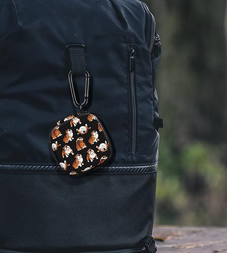 Miniatura 5 de WIRESTER Funda portátil inalámbrica para auriculares, bolsa de almacenamiento de auriculares, soporte para auriculares con mosquetón negro