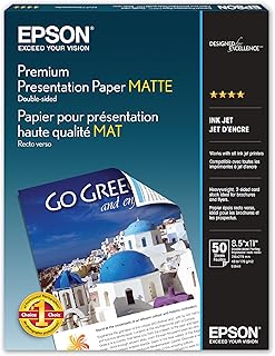 Epson Premium Presentation Paper MATTE (8.5x11 Inches, Double-sided, 50 ...