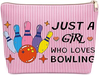 Bowling Gifts for Women Makeup Bag Bowling Accessories Gifts for Bowlings Lover Gym Lovers Team Players Bowlers Birthday Gift for Her BFF Bestie Best Friend Sister Travel Toiletry Cosmetic Bag