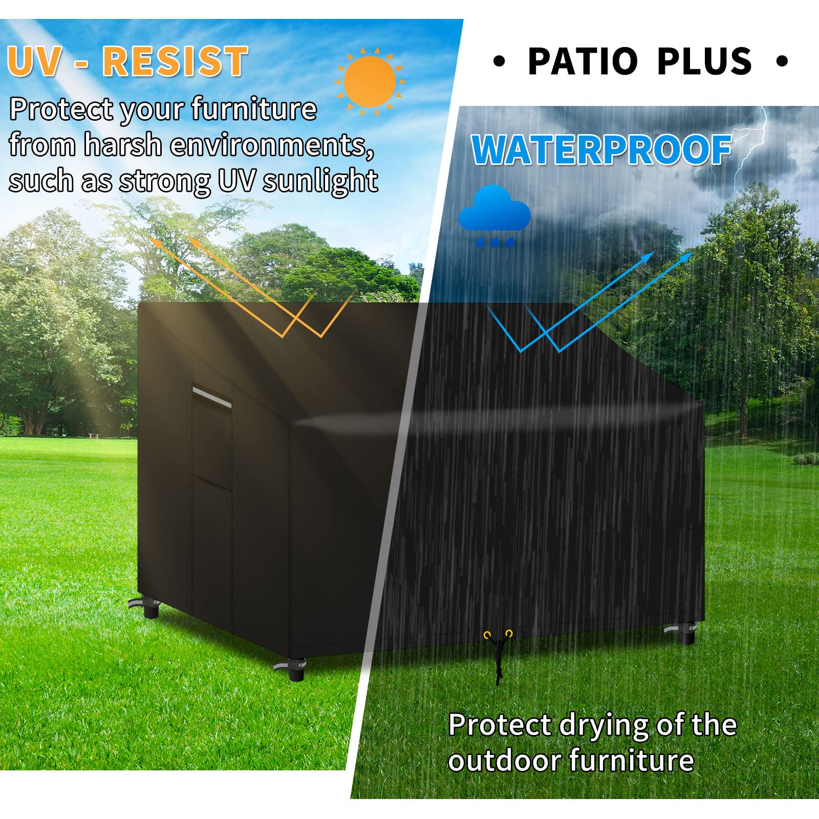 Copertura Per Panca Giardino PATIO PLUS - Impermeabile 163x66cm Tessuto Oxford 420D - Foto 8