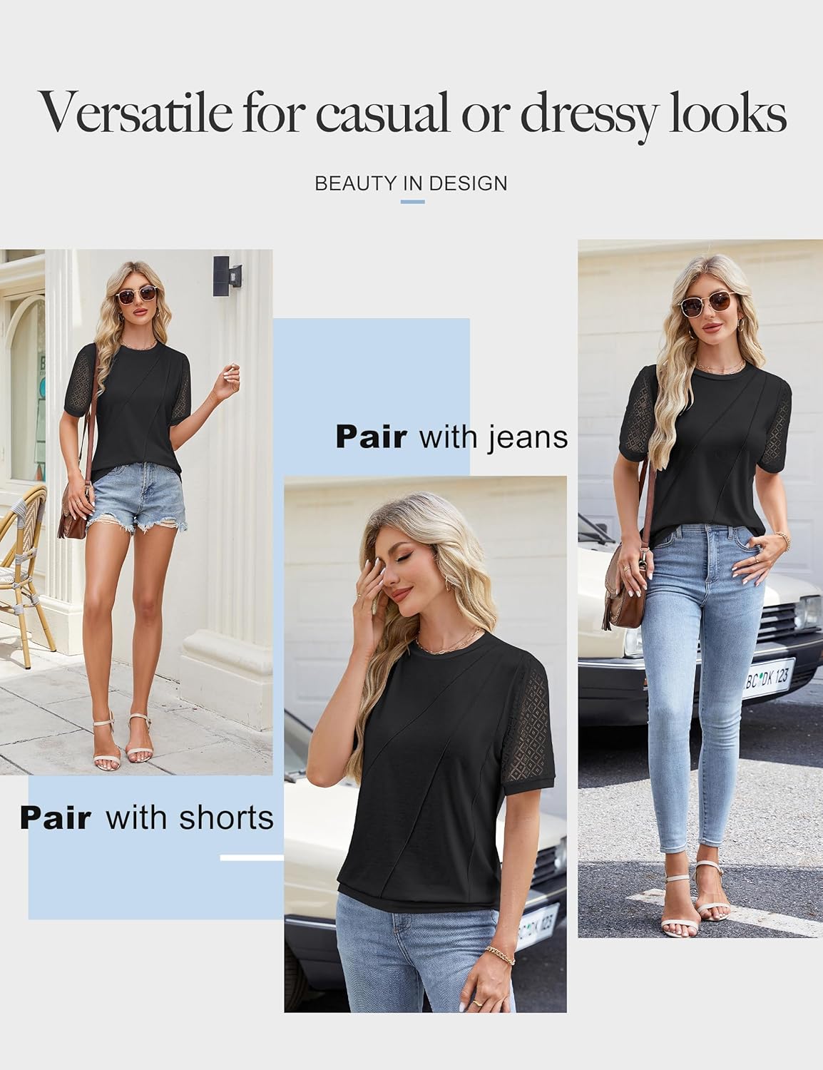 Blooming Jelly Womens Lace Short Sleeve Shirts Dressy Business Casual Summer Tops Ladies Pleated Spring Blouses 2025 - Image 6