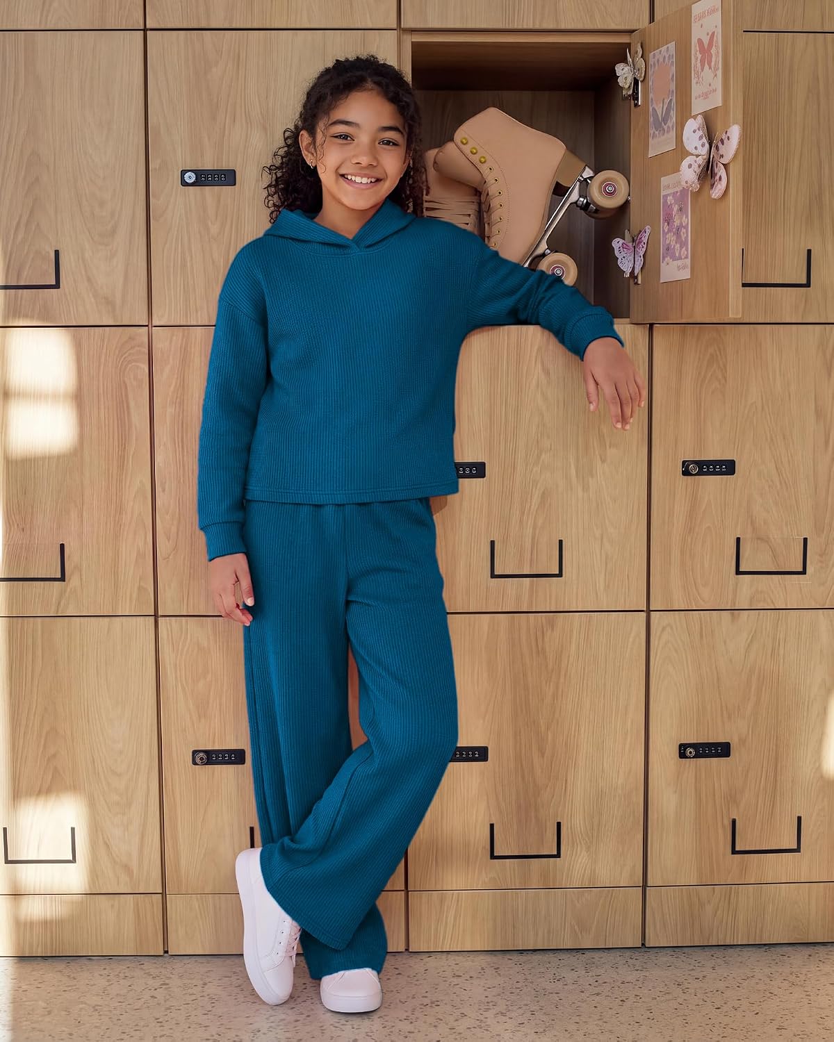 Stelle Girls Waffle Knit Hoodie and Sweatpants 2 Piece Outfits 5-15 Y