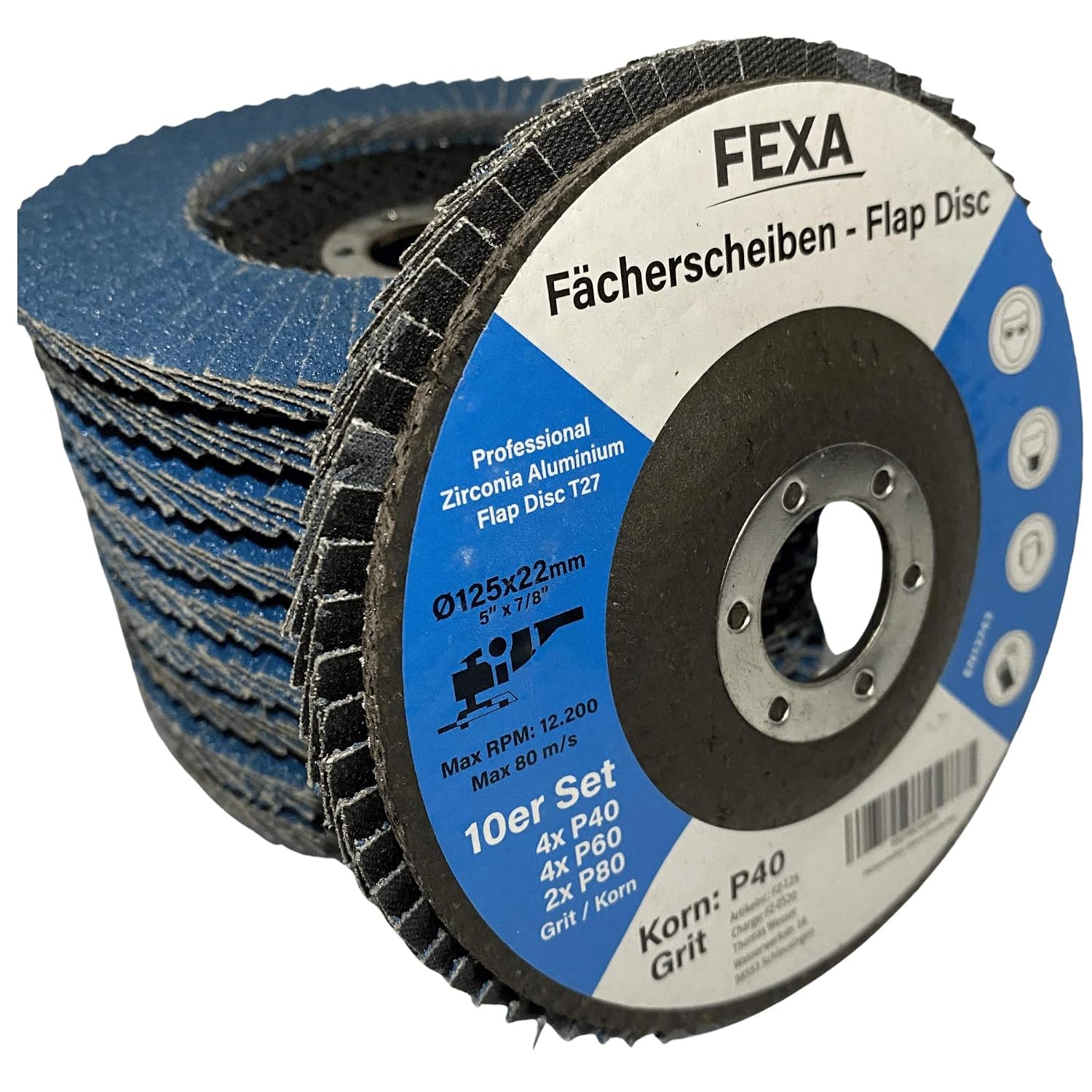 Fexa Fächerscheiben 125 Mm Set – 10 Stück, Kör Produktbild-Vorschau 3