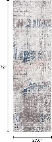 Miniatura 44 de SAFAVIEH Craft Collection - Alfombra cuadrada de 6 pies 7 pulgadas, gris y azul, diseño abstracto moderno, no desprende pelusa y de fácil cuidado