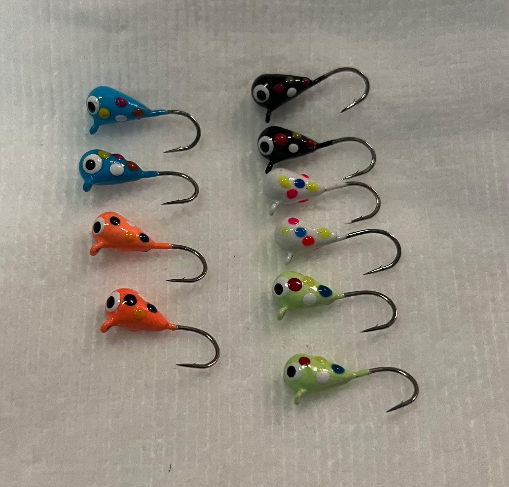 Rick's Jigs Tungsten Ice Fishing Glow Jigs for Panfish, Trout, Crappies