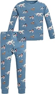 monica + andy Toddler & Kids Two Piece Pajama Set, 100% Organic Cotton Clothes for Boys & Girls, Children PJs